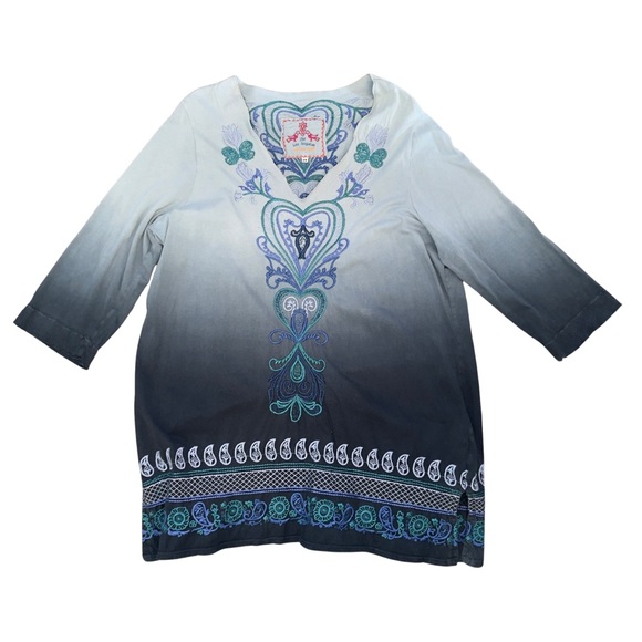 Johnny Was Los Angeles Blue To Grey Ombre Dress - Picture 8 of 15